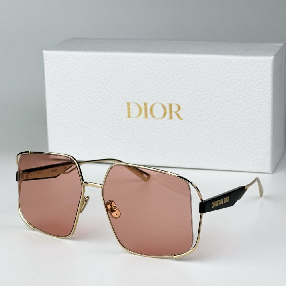 NEW Dior ARCHIDIOR S1U  B0E0 Gold Pink Women Oversized Square Sunglasses